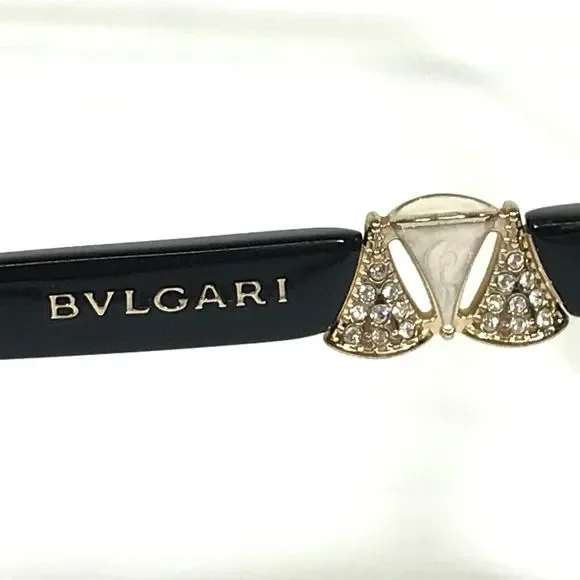 Bvlgari Eyeglasses Frames 4118-B 5377 Black Yellow Gray Striped 52-17-135 - Picture 4 of 11